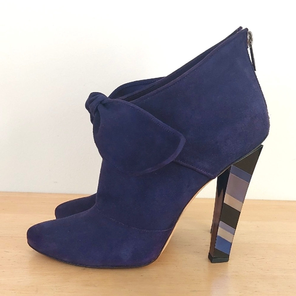 Jimmy Choo Purple Suede Heeled Ankle Boots
